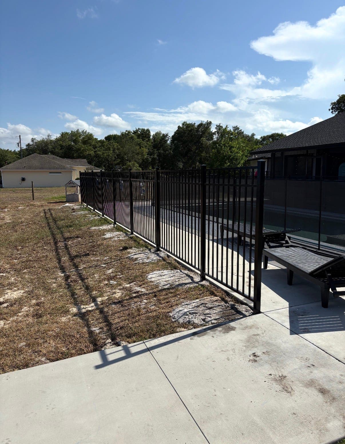 Boundary fence marking a property line