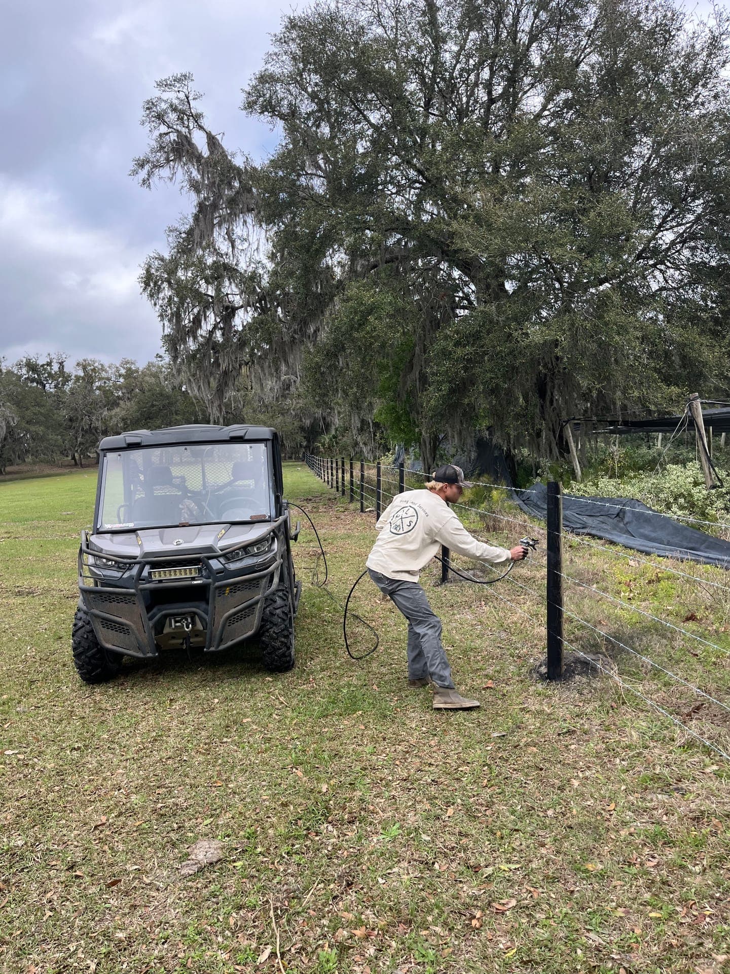 Fence line clearing and installation by Hoag Land Services